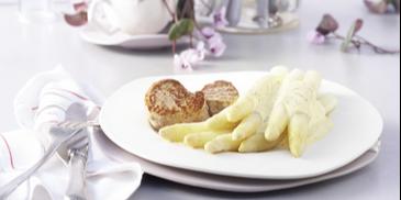 Spargel mit Schweinemedaillons und Sauce à la Béarnaise