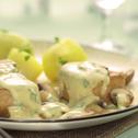 Dänische Schweinemedaillons in Champignon-Senf-Sauce
