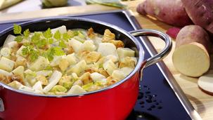 Süßkartoffel-Kohlrabi-Ragout mit Hähnchenbrust