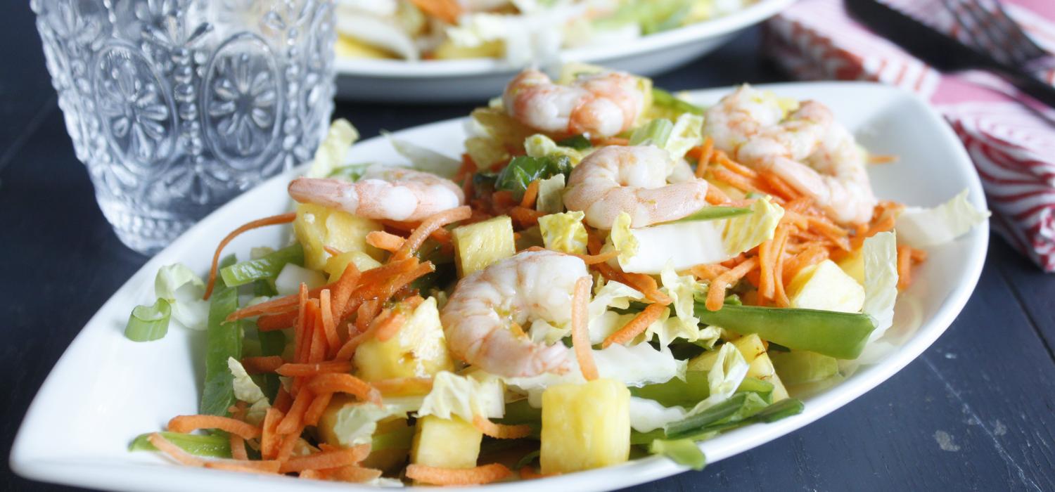 Salade thaï ananas crevettes pois gourmands MAGGI