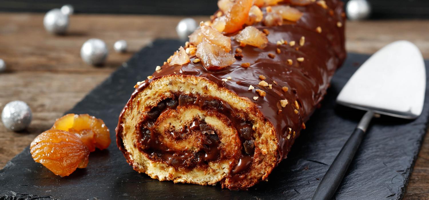 Roule Chocolat Caramel Aux Marrons Glaces Nestle Dessert