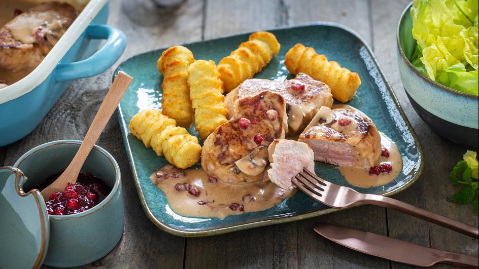 Überbackene Jägermedaillons