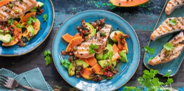 Avocado-Papaya-Salat mit Honig-Dressing