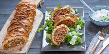 Fleischrolle in Blätterteig