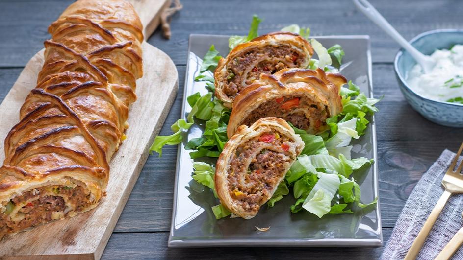 Fleischrolle in Blätterteig