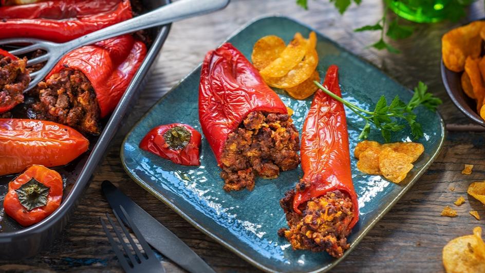 Gefüllte Spitzpaprika mit Mexikanischer Bolognese
