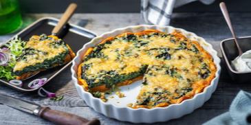 Süßkartoffel-Spinat Quiche
