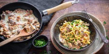 Tagliatelle mit sahniger Pilz-Sauce