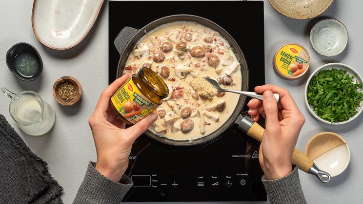 Tagliatelle mit sahniger Pilz-Sauce