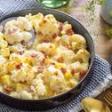 Blumenkohl-Kartoffel-Gratin mit Schinken