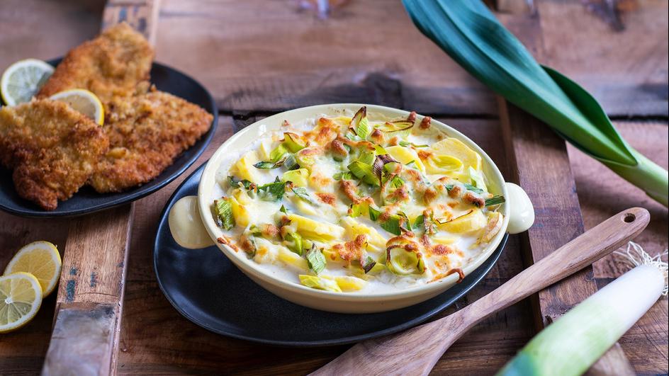 Kartoffel-Gratin mit Lauch