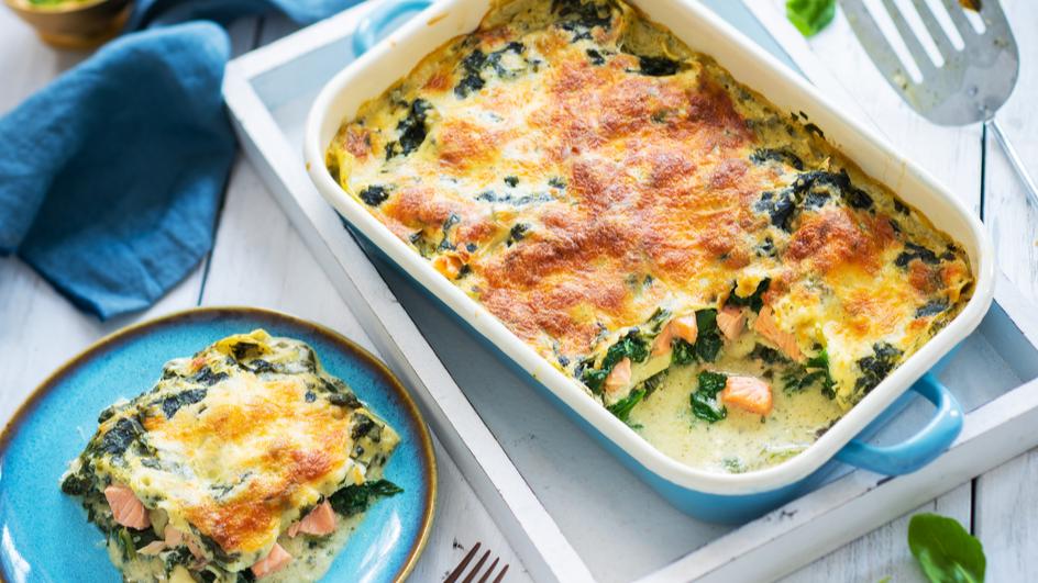 Lachs-Spinat Lasagne