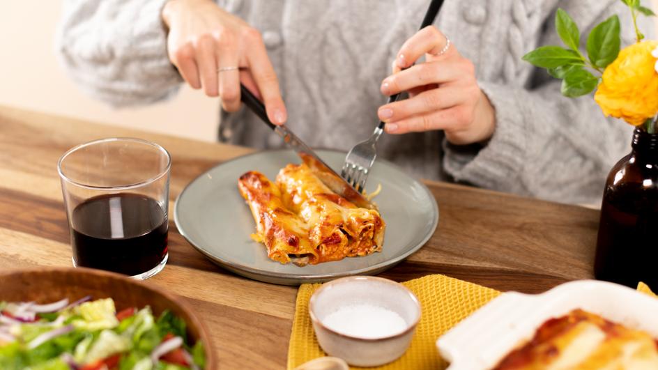 Cannelloni mit Tofu-Nuss-Füllung