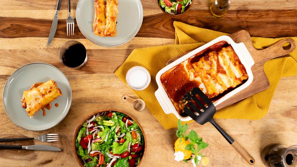 Cannelloni mit Tofu-Nuss-Füllung