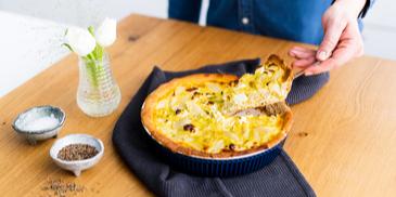 Spargeltarte mit Lauch und Feta