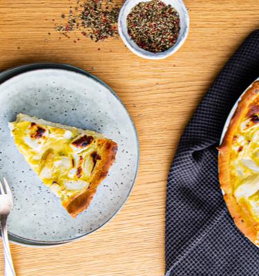 Spargeltarte mit Lauch und Feta