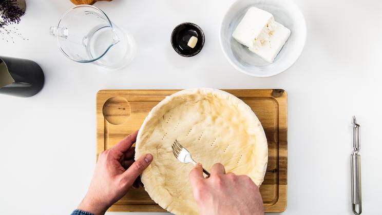 Spargeltarte mit Lauch und Feta