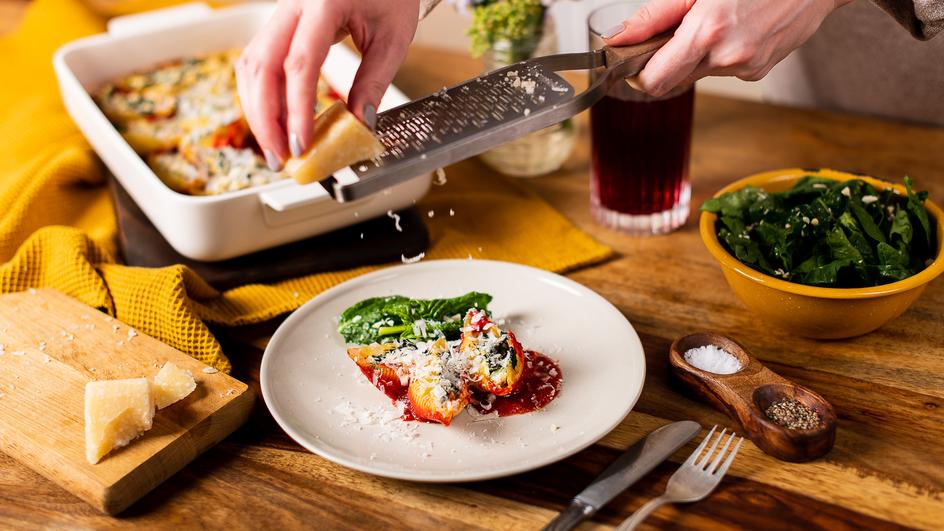 Muschelnudeln mit Ricotta-Spinat-Füllung