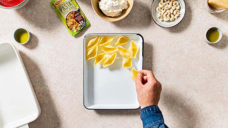 Muschelnudeln mit Ricotta-Spinat-Füllung