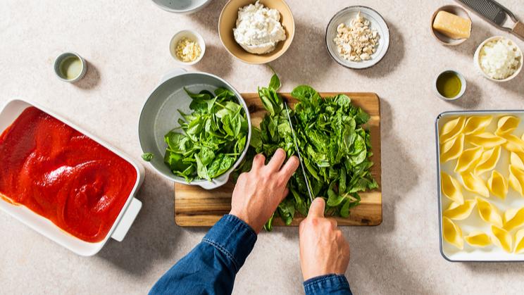 Muschelnudeln mit Ricotta-Spinat-Füllung