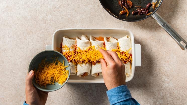 Pikante Enchiladas mit Hähnchen