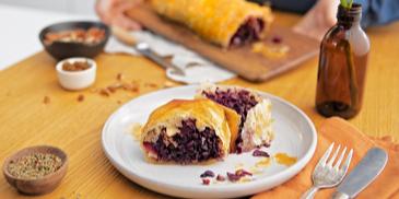Rotkohlstrudel mit Nüssen