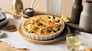 Broccoli-Blumenkohl-Tarte mit Räucherlachs