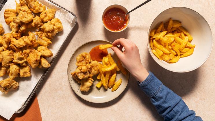 Fish und Chips mit Dip