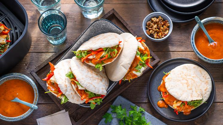 Gefülltes Pitabrot aus dem Airfryer