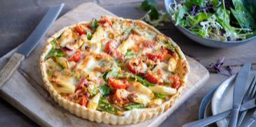 Spargel-Zuckerschoten-Quiche