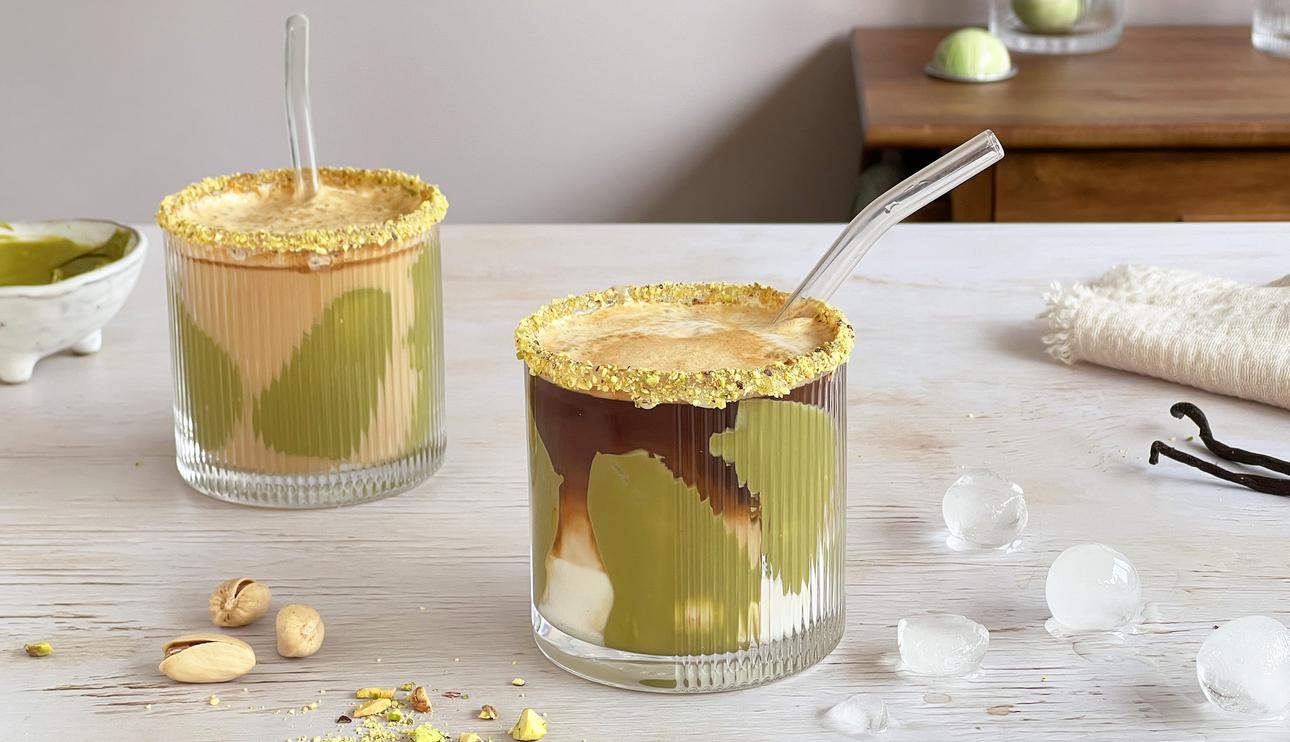 Pistacho Vanilla Iced Latte