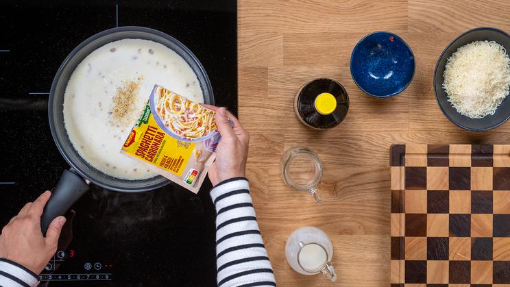 Spaghettikürbis Carbonara