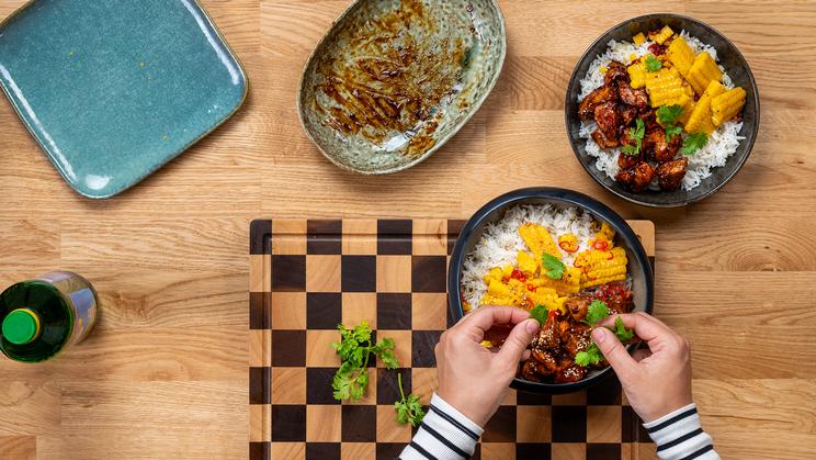 Chicken-Teriyaki mit Mais