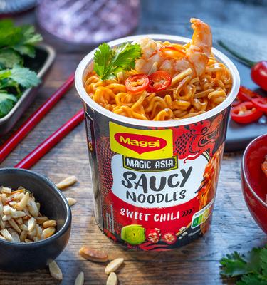 Saucy Noodles Sweet Chili mit Garnelen