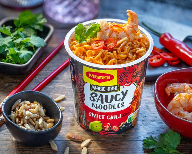 Saucy Noodles Sweet Chili mit Garnelen