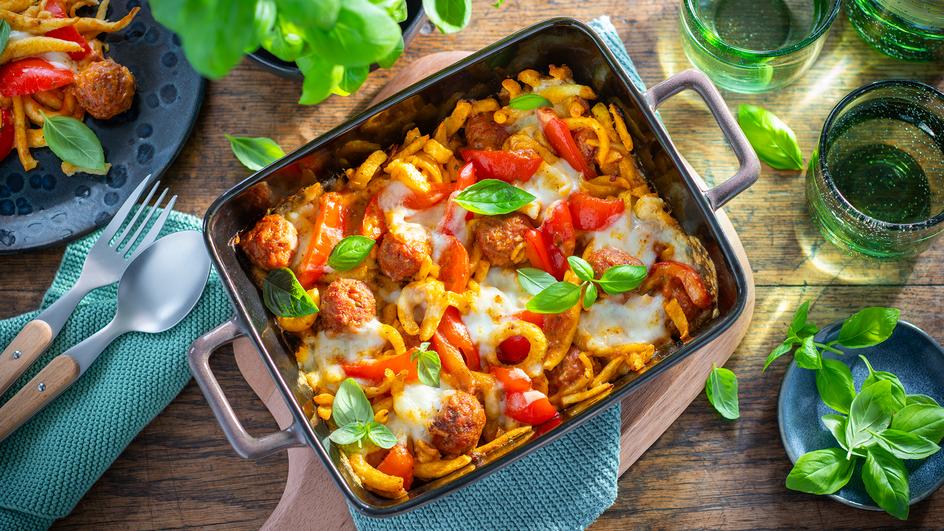 Spätzle al forno mit Salsiccia