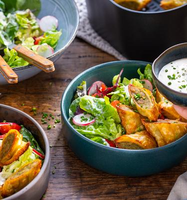Salat mit Maultaschen im Airfryer