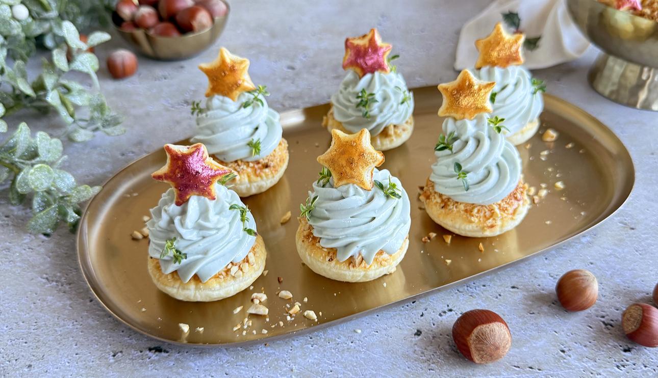 Arbolitos de hojaldre y queso azul