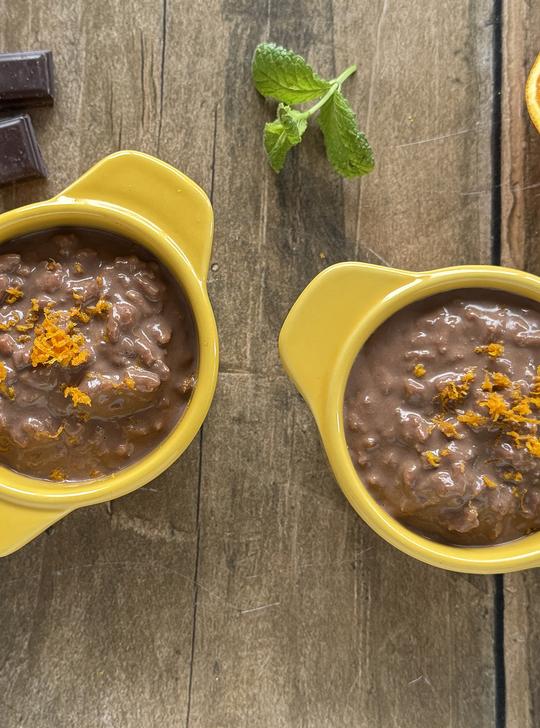 Arroz con Leche de Chocolate y Naranja en Freidora de Aire