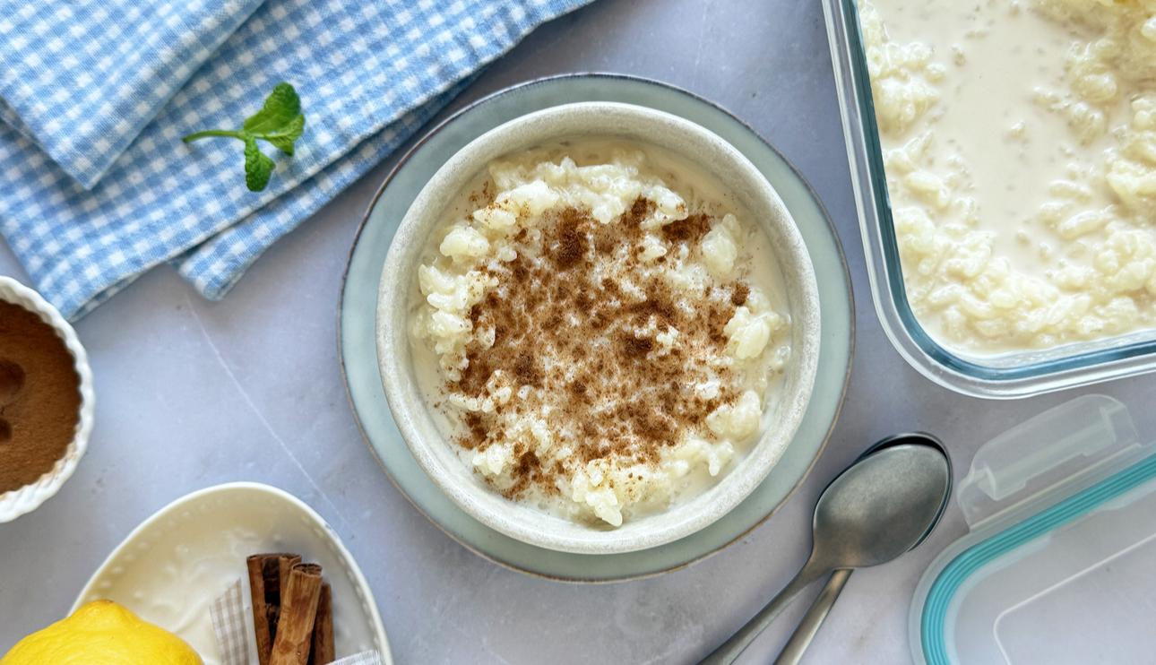 Arroz con leche en freidora de aire