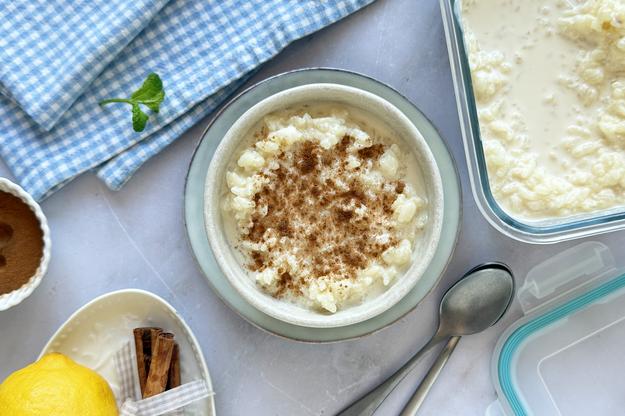 Arroz con leche en freidora de aire