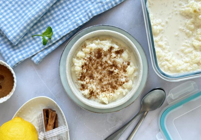 Arroz con leche en freidora de aire
