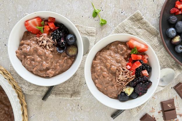 Arroz con leche y chocolate con leche
