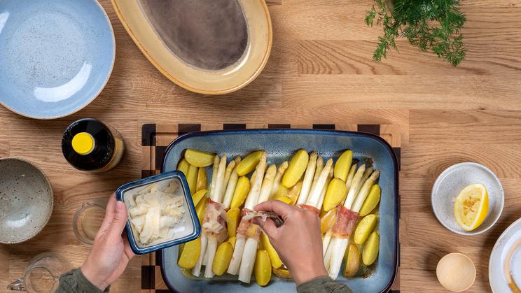 Gratinierter Spargel mit Zitronenkartoffeln