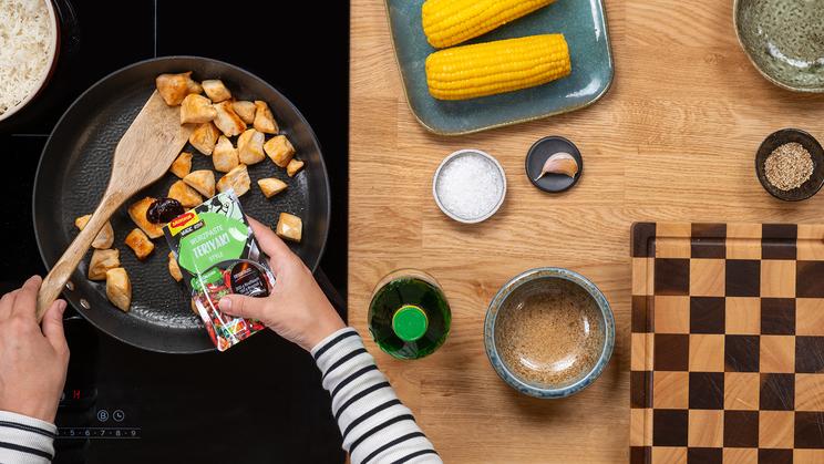 Chicken-Teriyaki mit Mais