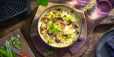 Schupfnudeln Flammkuchen-Style im Airfryer