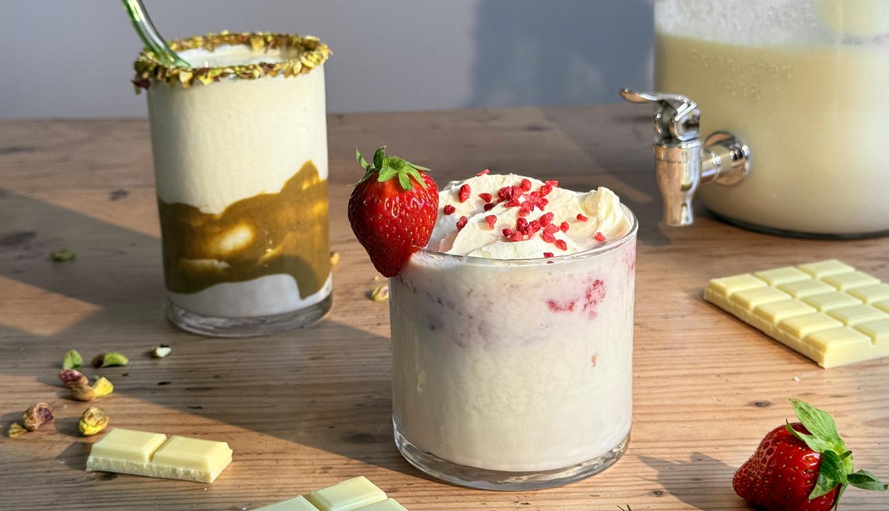 Batido de chocolate blanco y yogur