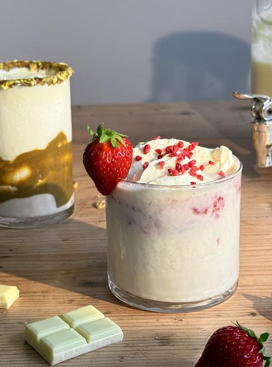 Batido de chocolate blanco y yogur