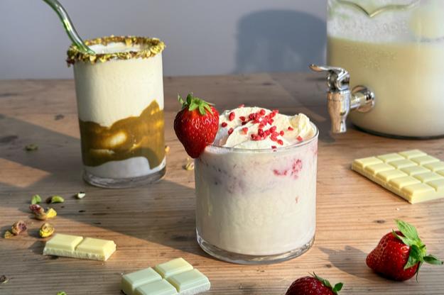 Batido de chocolate blanco y yogur