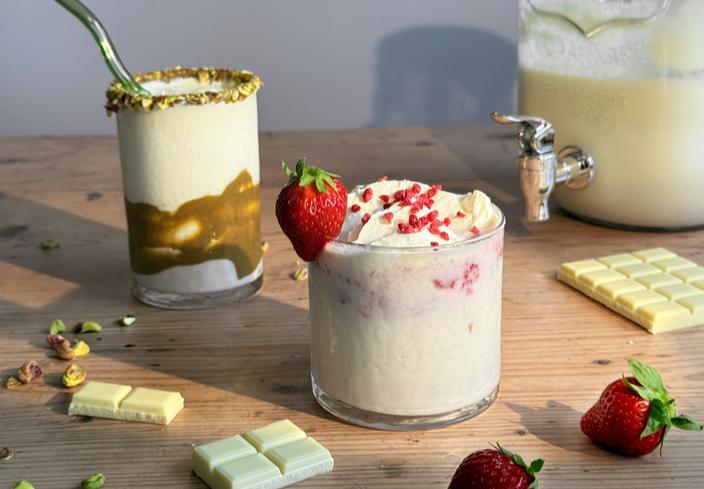Batido de chocolate blanco y yogur